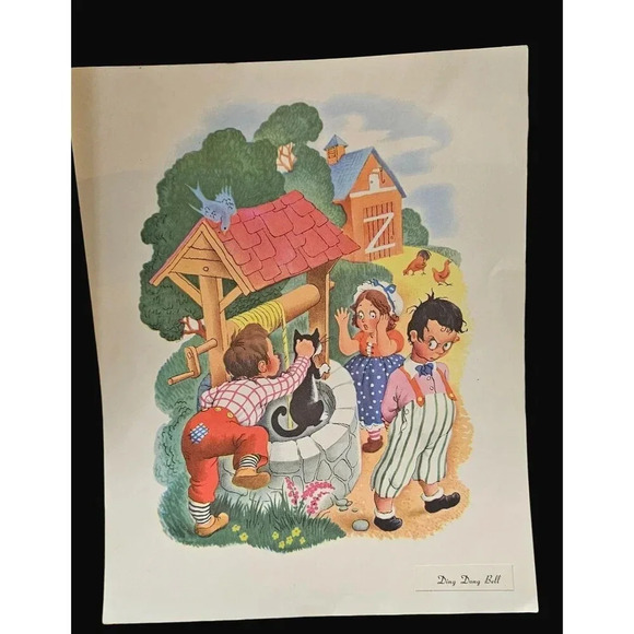 Vintage Mother Goose Nursery Rhyme Prints Set of 8 Loose Prints Only No Frames - Picture 5 of 11